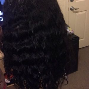 Side part long bob wig